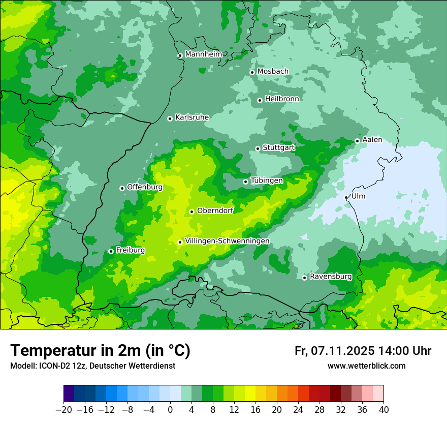 Modellkarten Temperatur