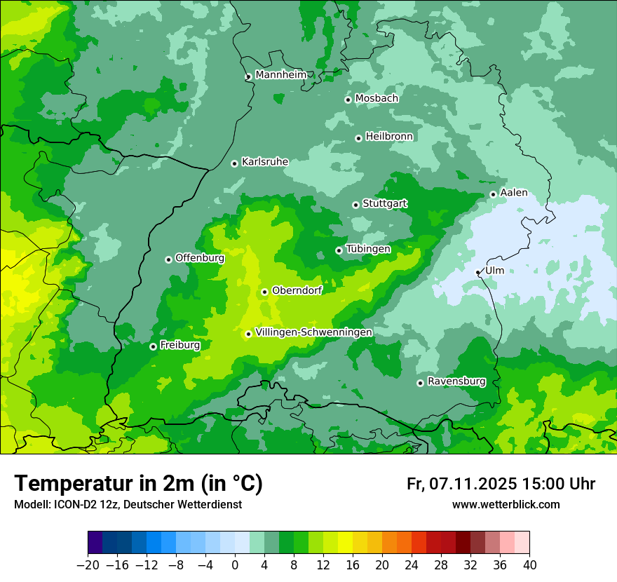 Modellkarten Temperatur