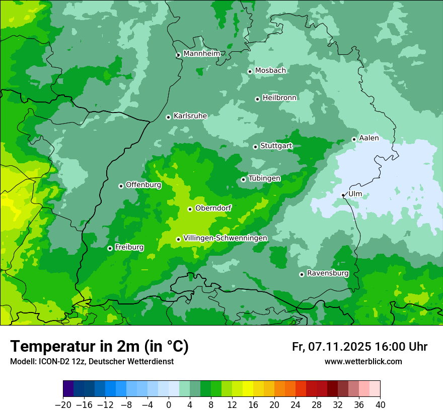 Modellkarten Temperatur
