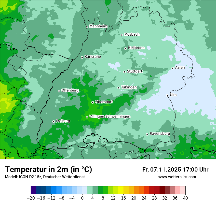 Modellkarten Temperatur