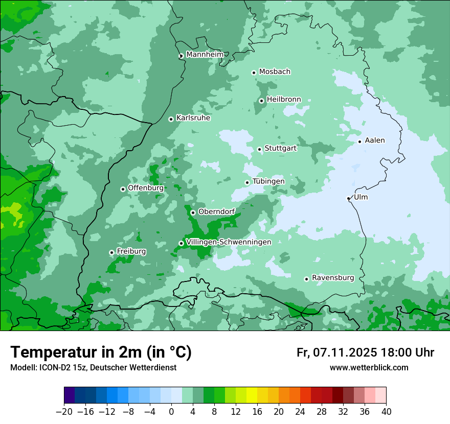 Modellkarten Temperatur