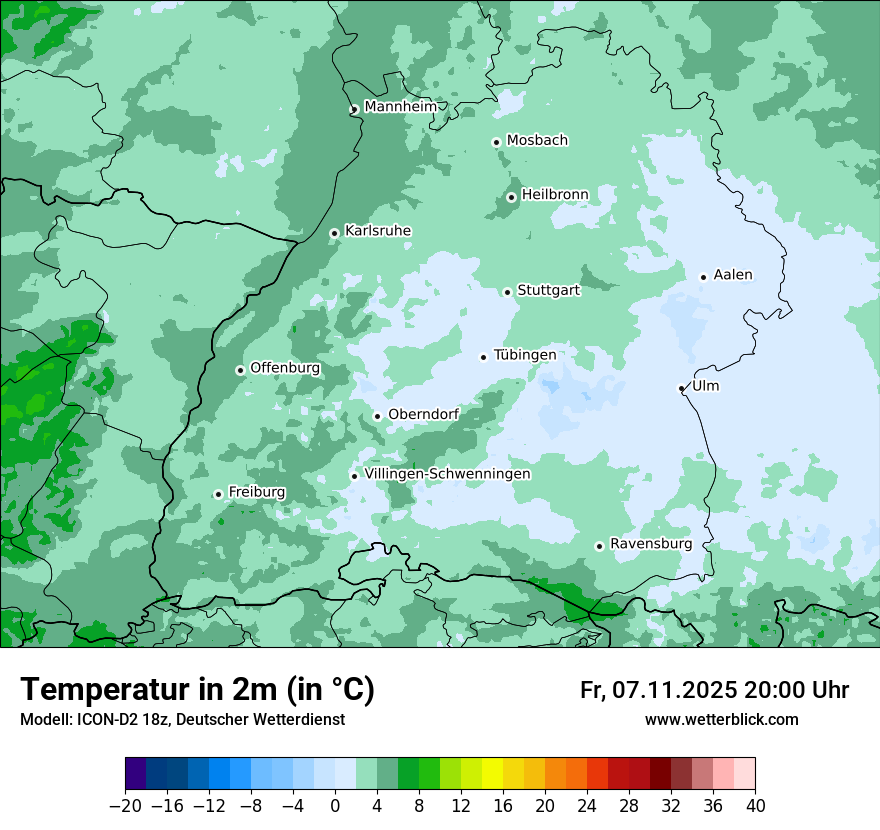 Modellkarten Temperatur