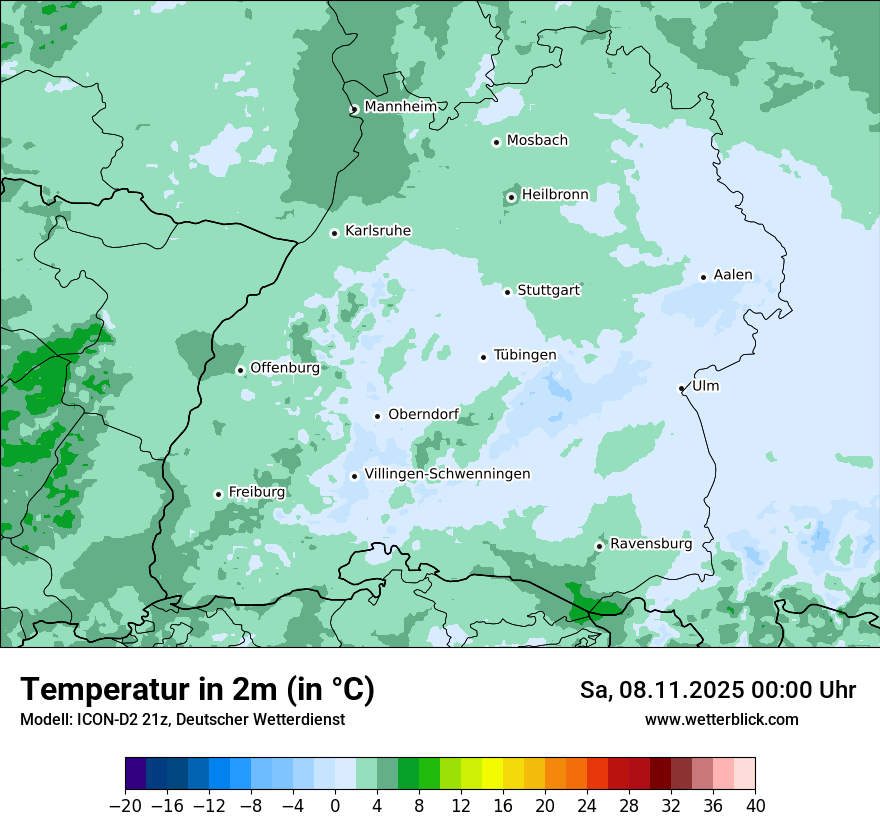 Modellkarten Temperatur