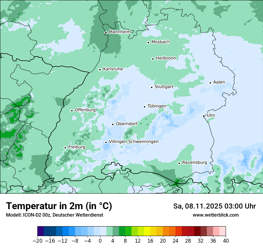 Modellkarten Temperatur