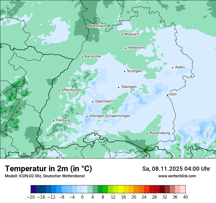 Modellkarten Temperatur