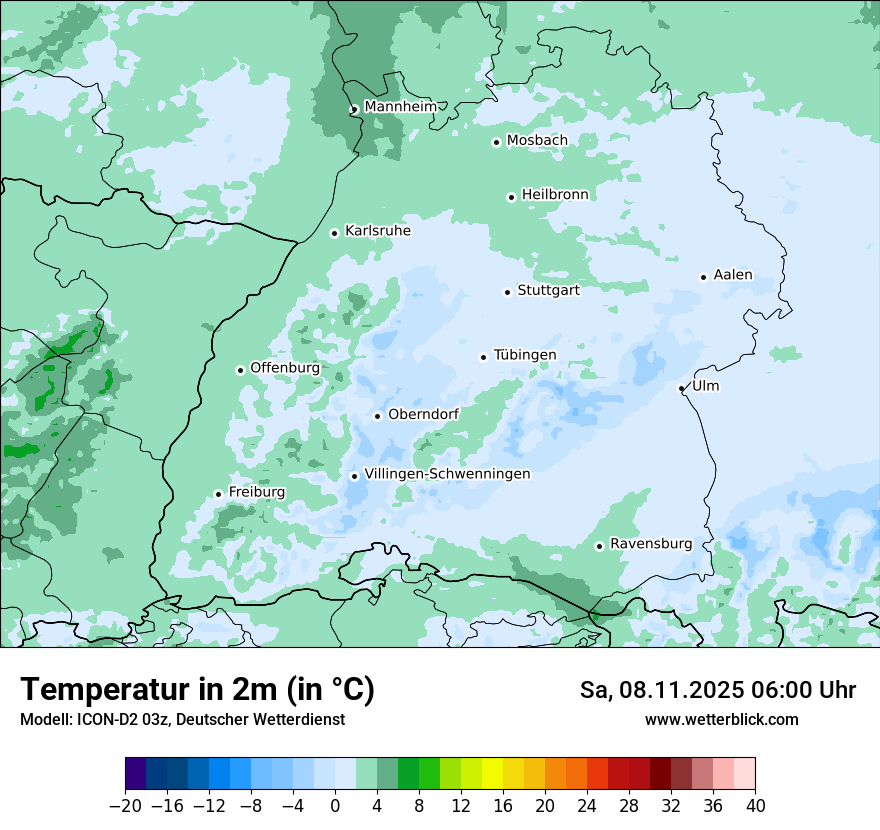 Modellkarten Temperatur