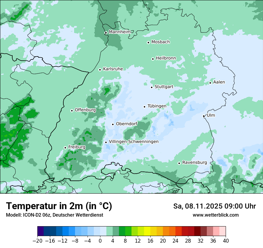 Modellkarten Temperatur