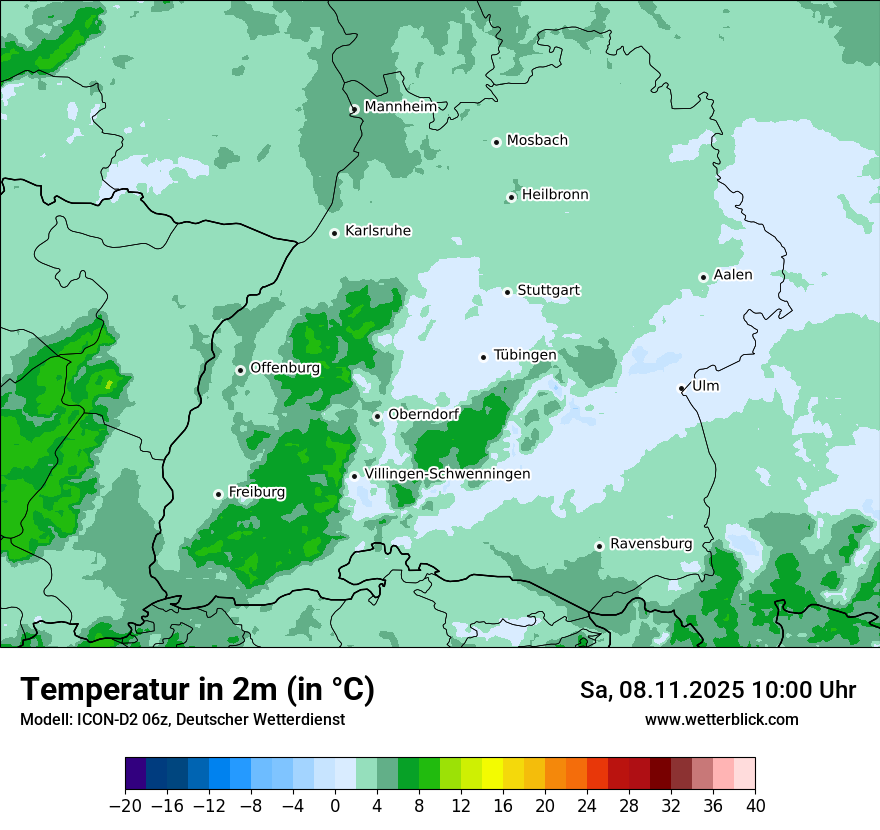 Modellkarten Temperatur