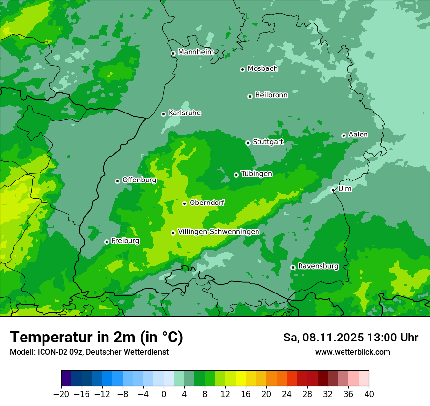 Modellkarten Temperatur