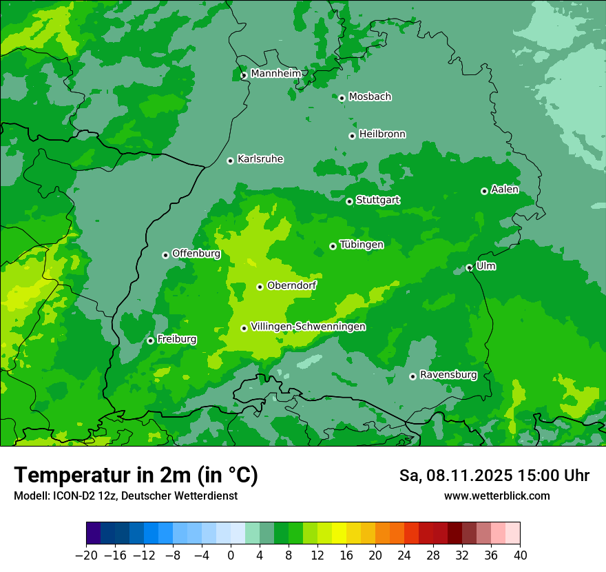 Modellkarten Temperatur
