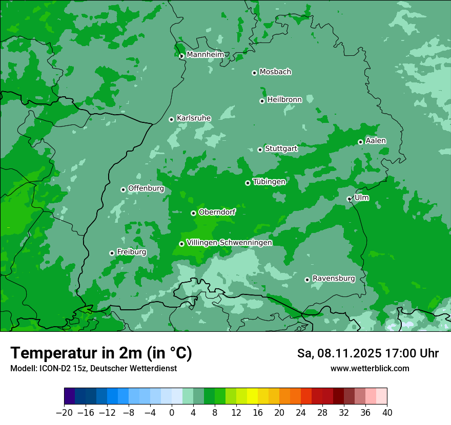 Modellkarten Temperatur