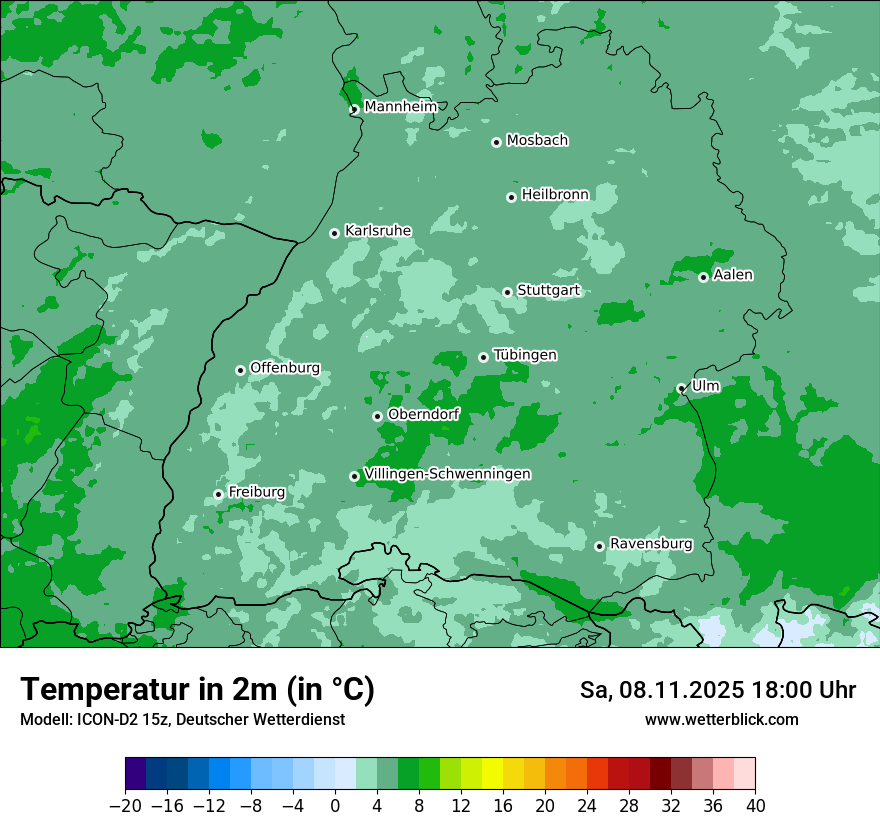 Modellkarten Temperatur