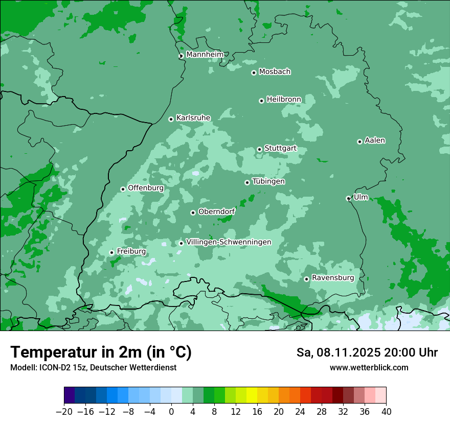 Modellkarten Temperatur