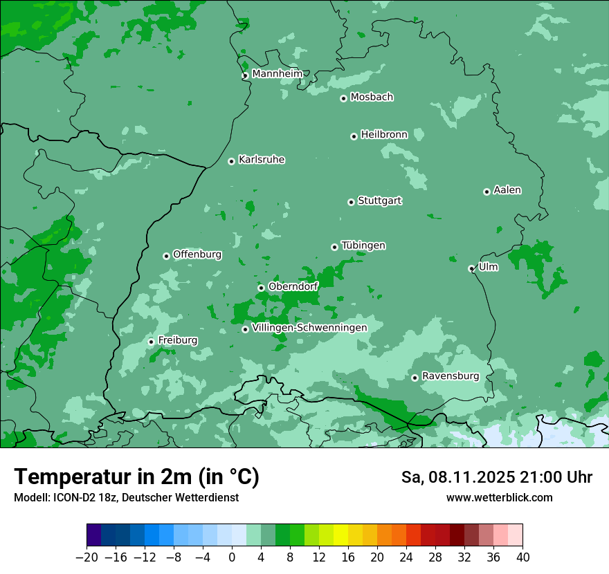 Modellkarten Temperatur