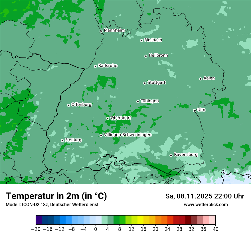 Modellkarten Temperatur