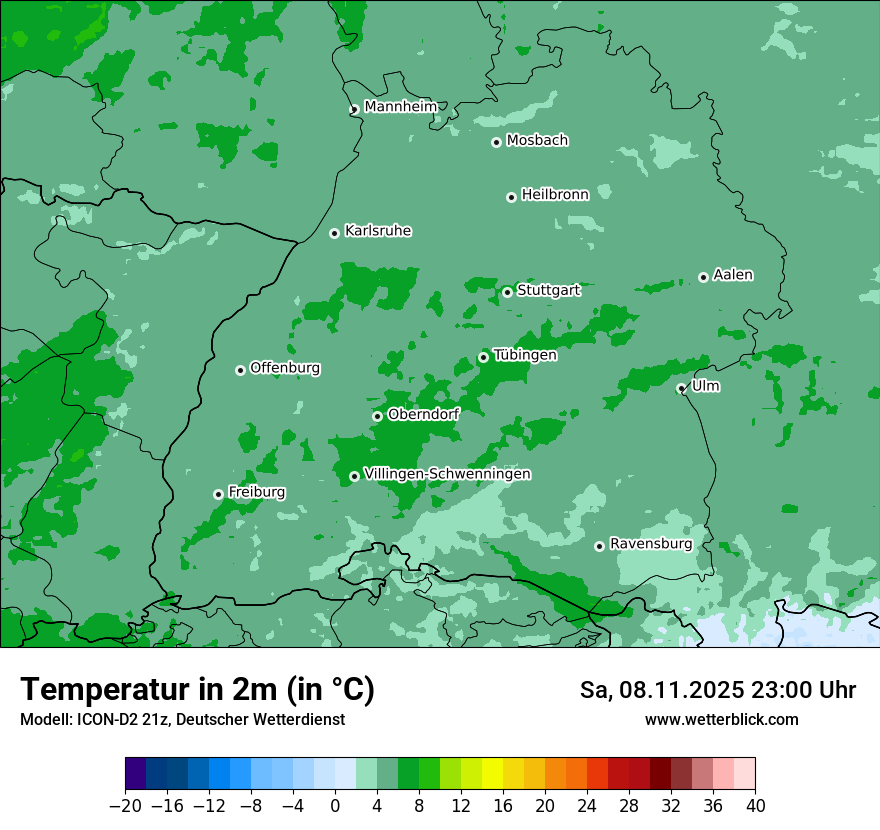 Modellkarten Temperatur