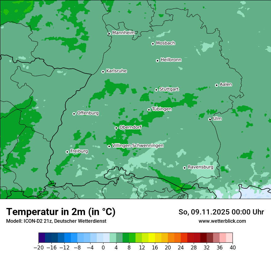 Modellkarten Temperatur