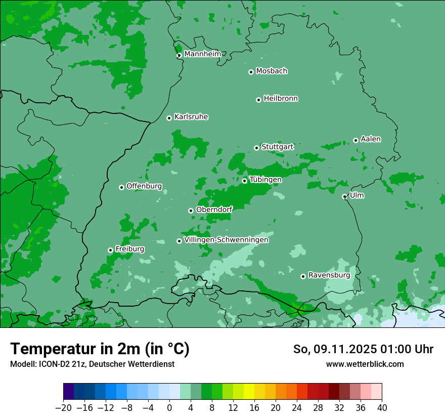 Modellkarten Temperatur