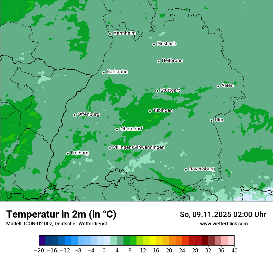 Modellkarten Temperatur