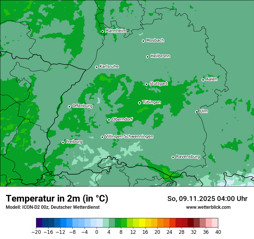 Modellkarten Temperatur
