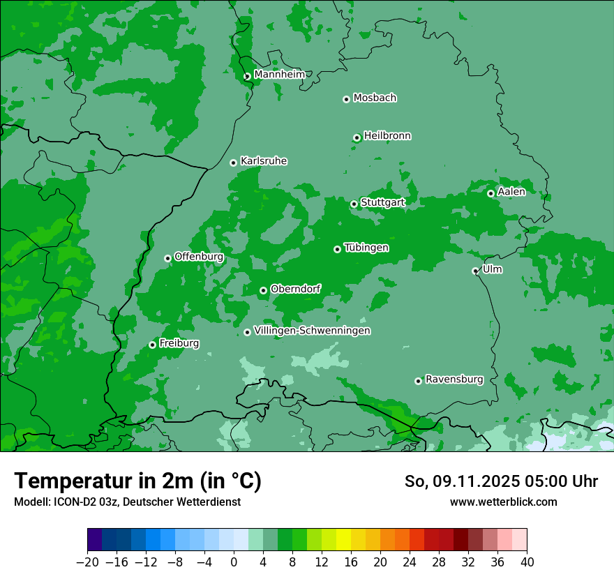 Modellkarten Temperatur