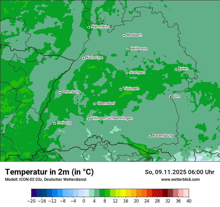 Modellkarten Temperatur