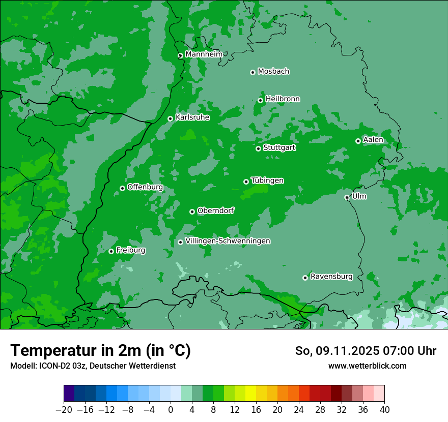 Modellkarten Temperatur