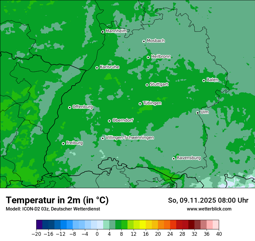 Modellkarten Temperatur