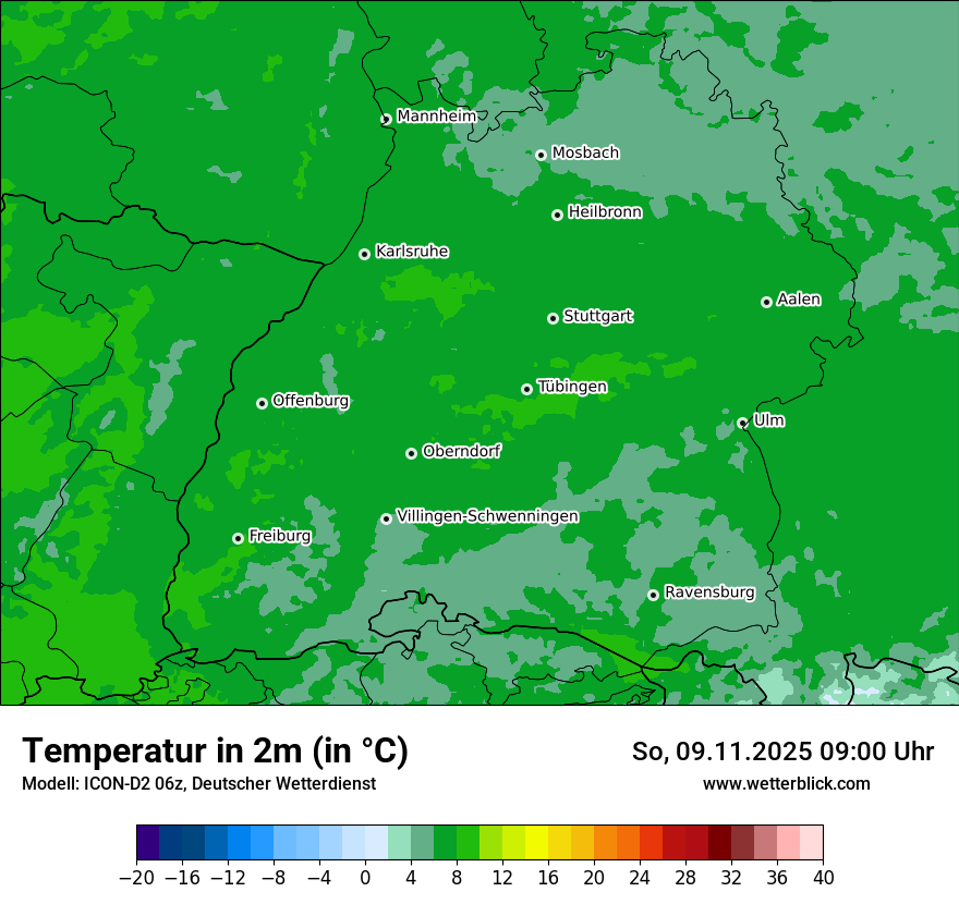 Modellkarten Temperatur
