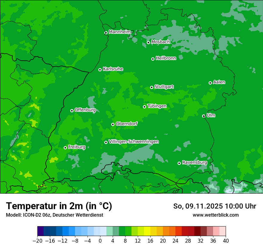 Modellkarten Temperatur