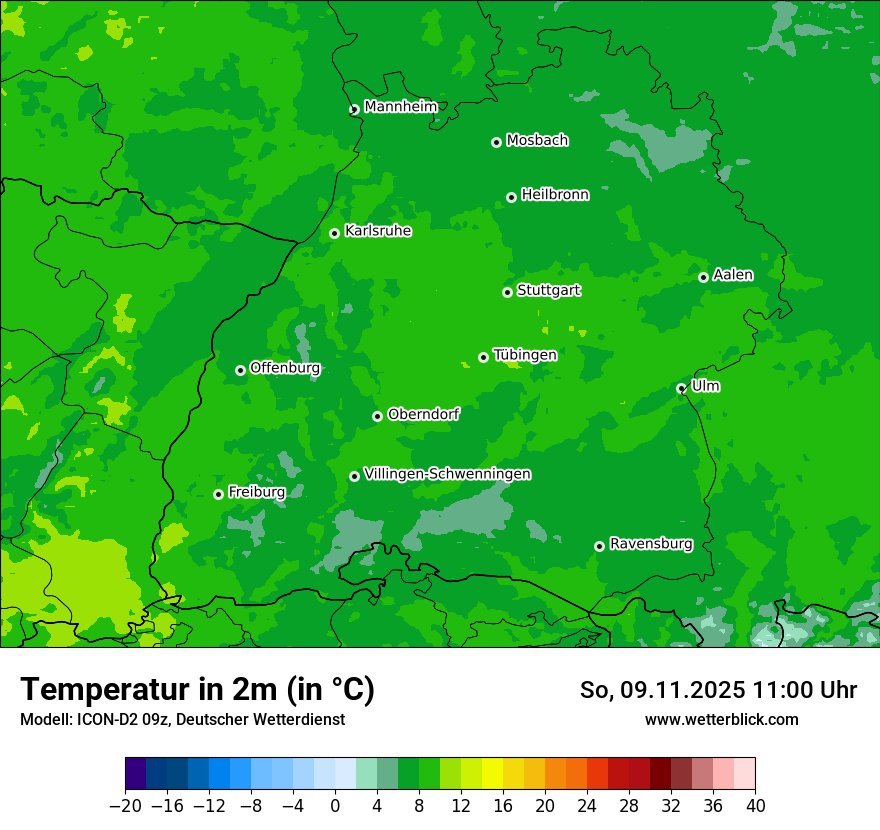 Modellkarten Temperatur
