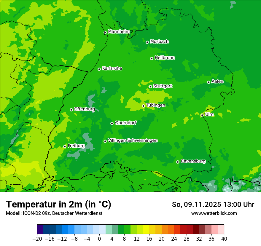 Modellkarten Temperatur