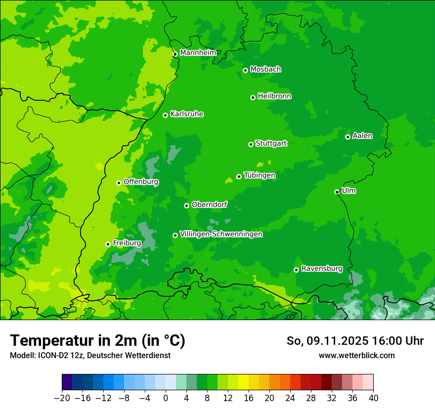 Modellkarten Temperatur