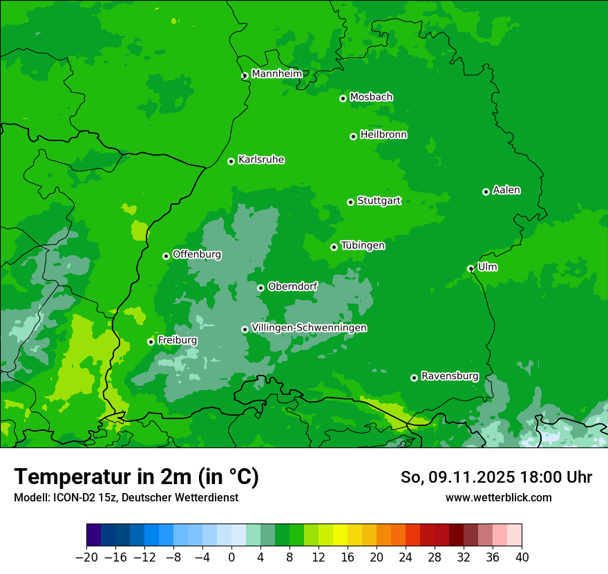 Modellkarten Temperatur