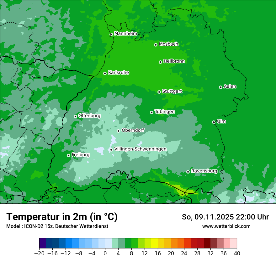 Modellkarten Temperatur