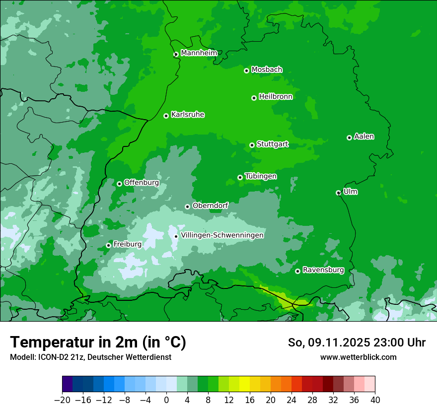 Modellkarten Temperatur