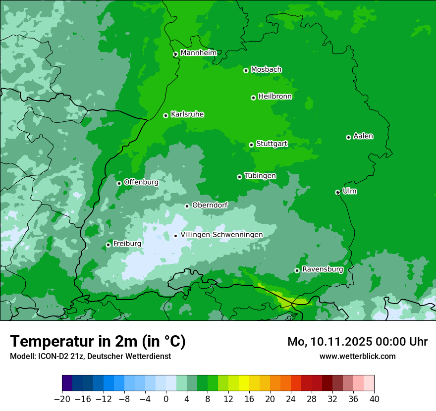 Modellkarten Temperatur