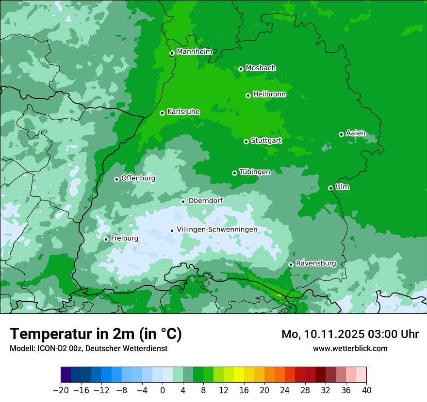 Modellkarten Temperatur