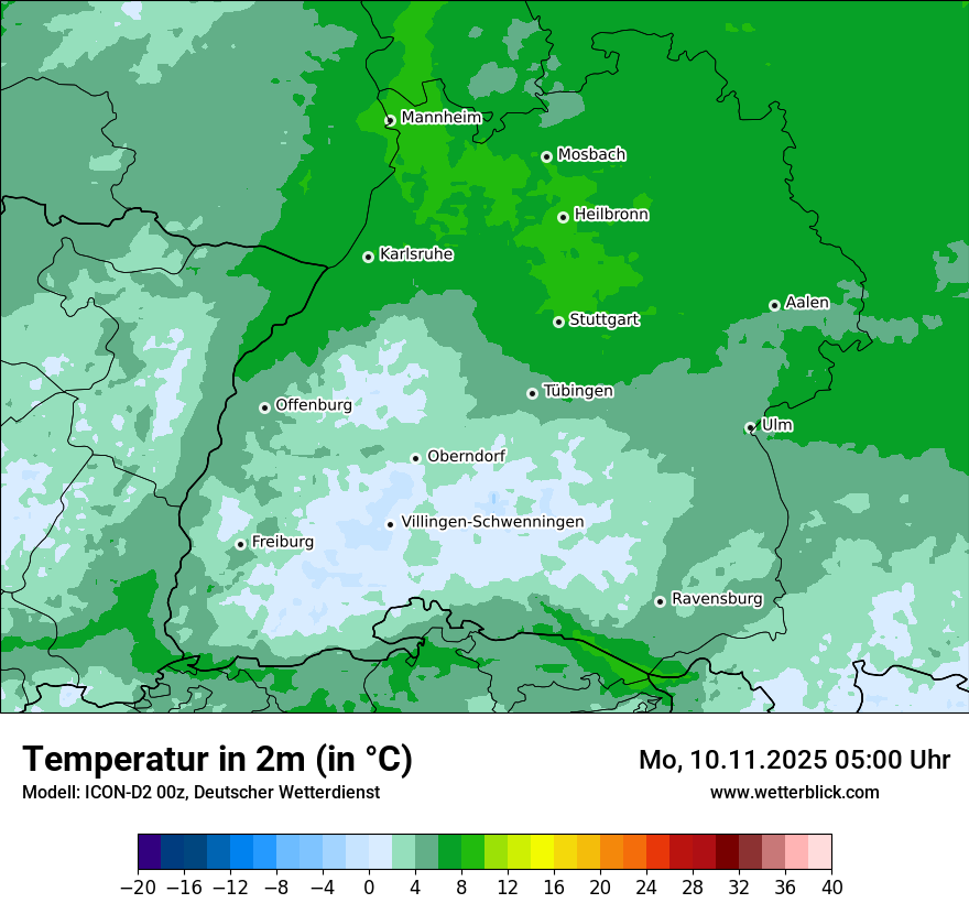 Modellkarten Temperatur