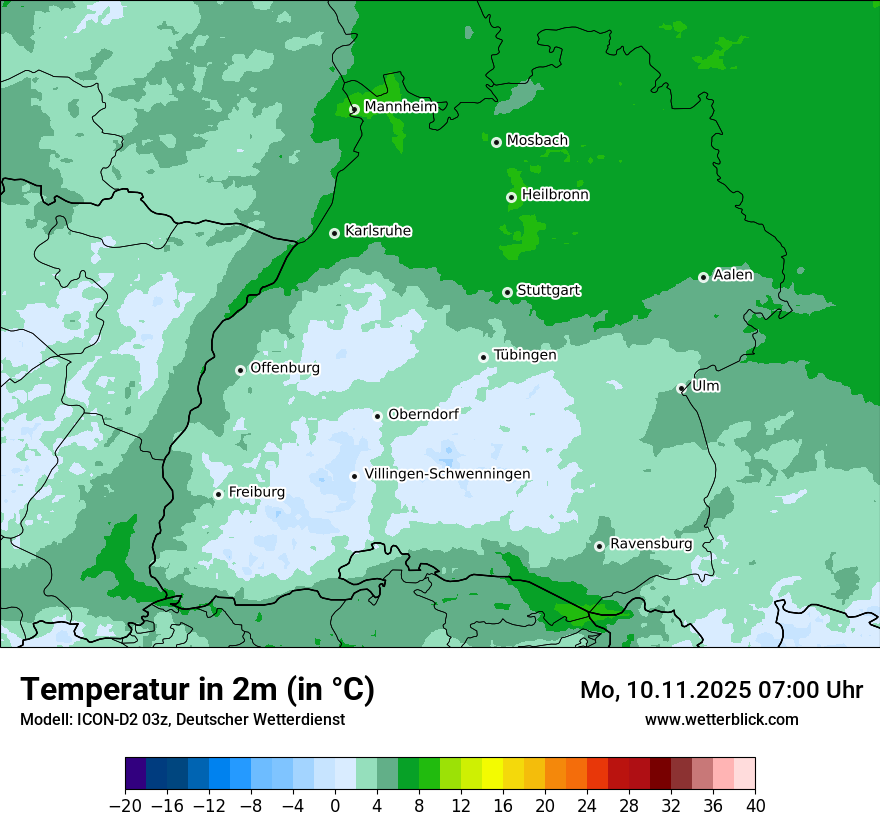 Modellkarten Temperatur