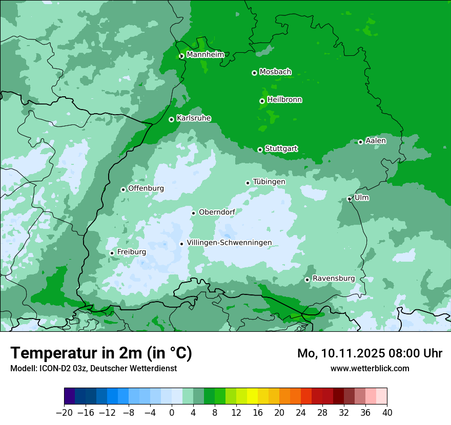 Modellkarten Temperatur