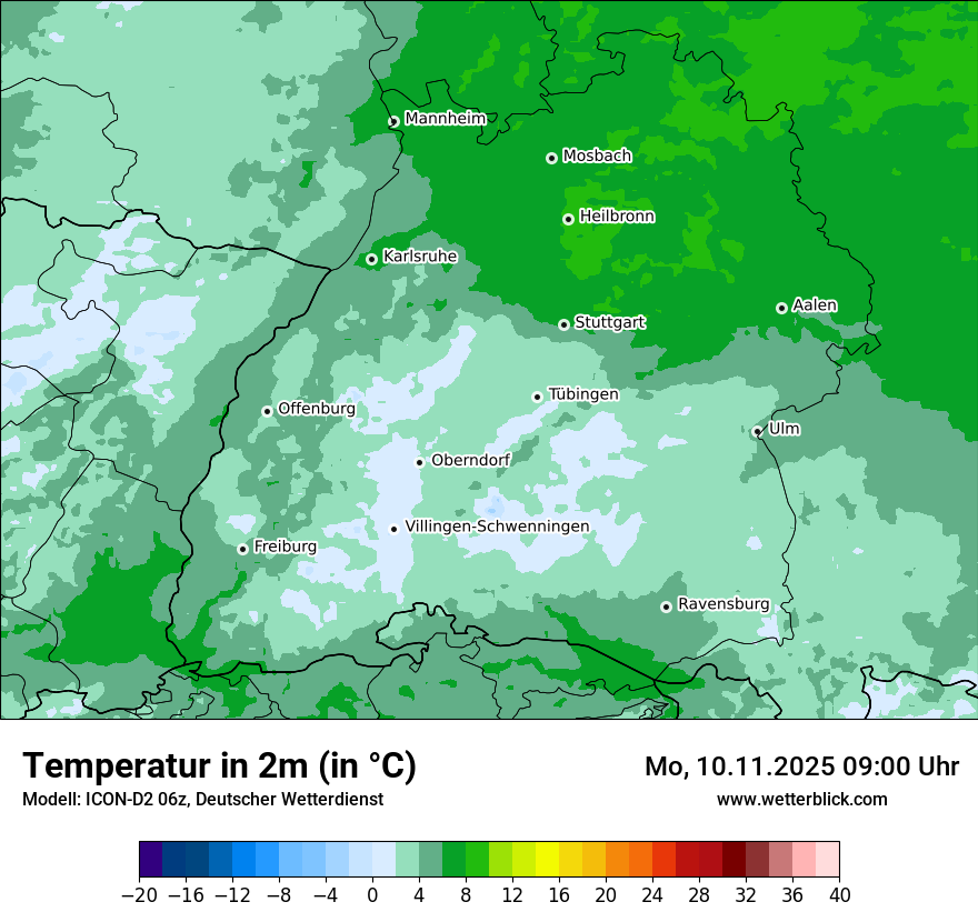 Modellkarten Temperatur
