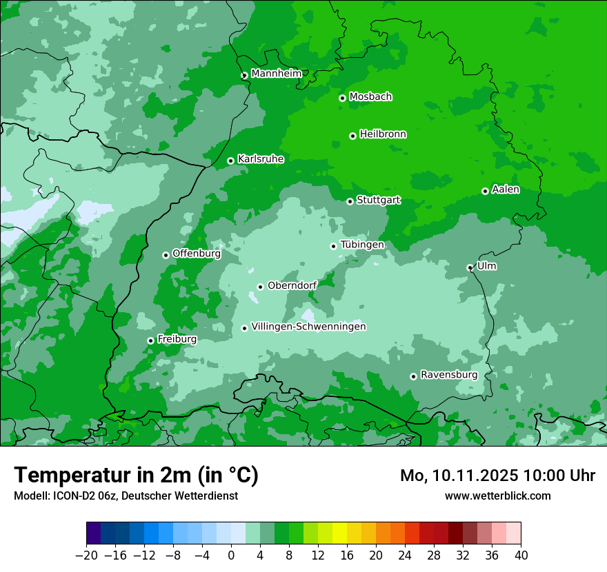 Modellkarten Temperatur