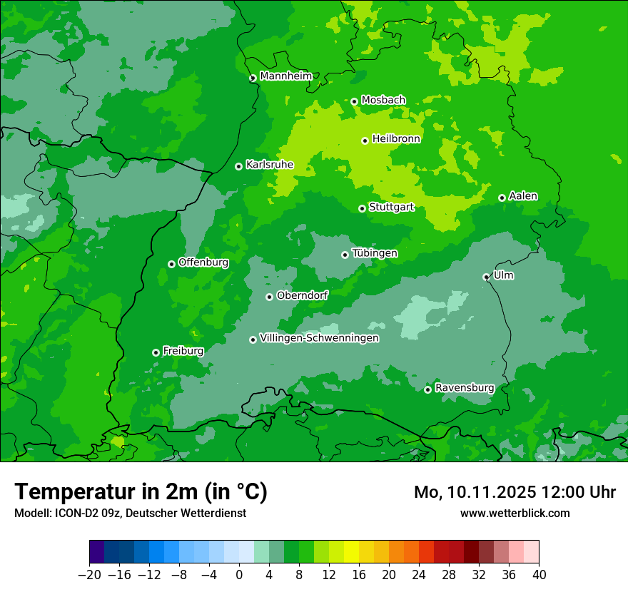 Modellkarten Temperatur
