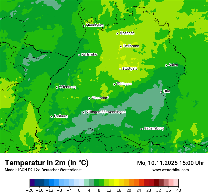 Modellkarten Temperatur