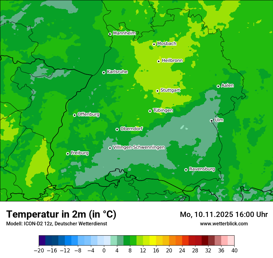 Modellkarten Temperatur