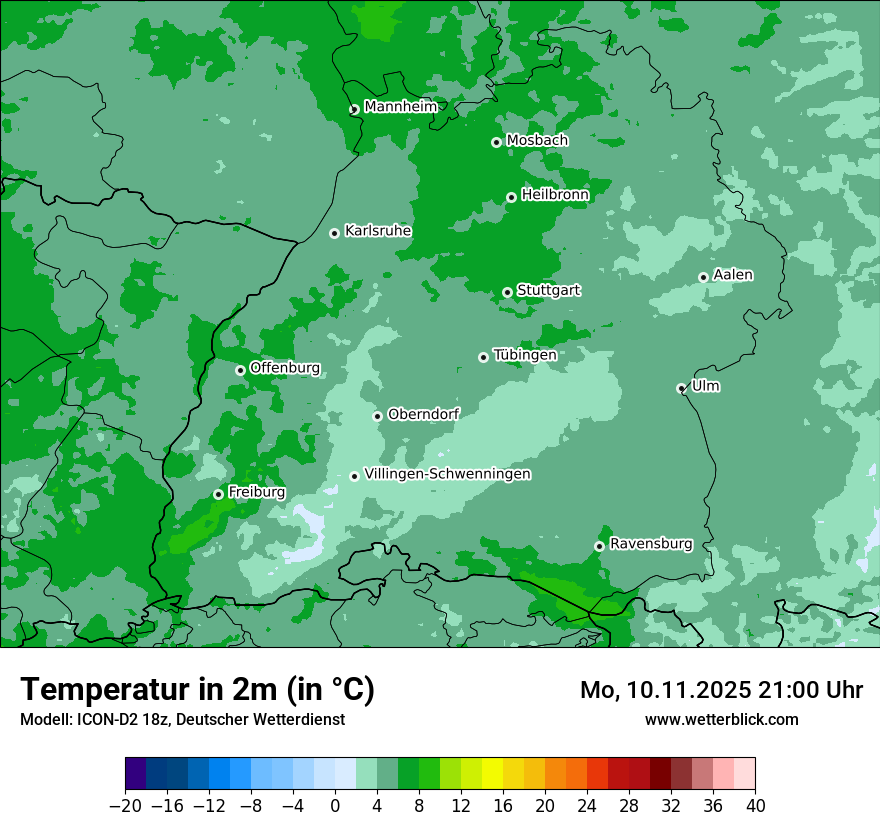 Modellkarten Temperatur