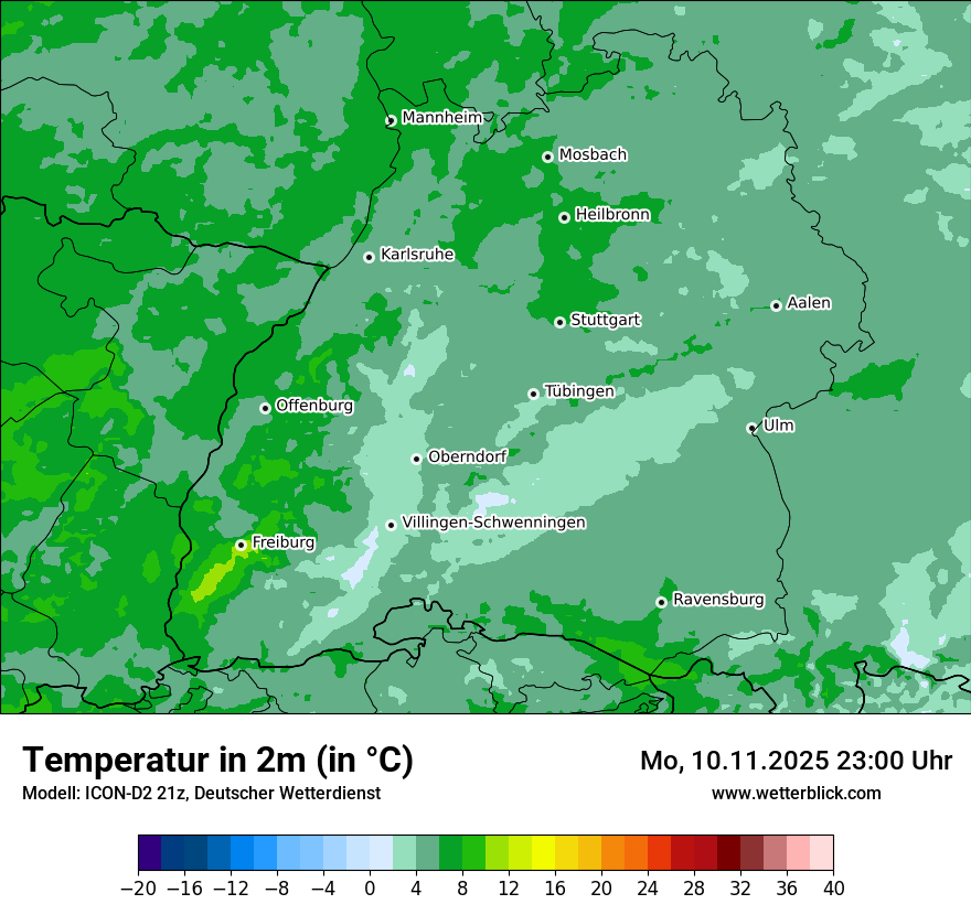 Modellkarten Temperatur