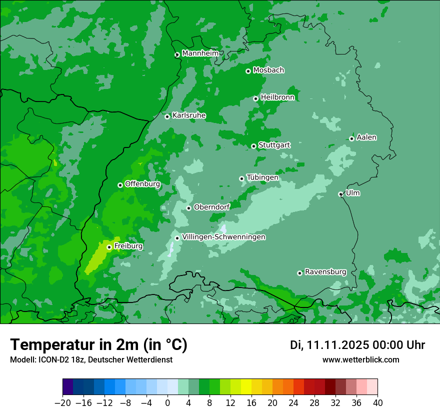 Modellkarten Temperatur
