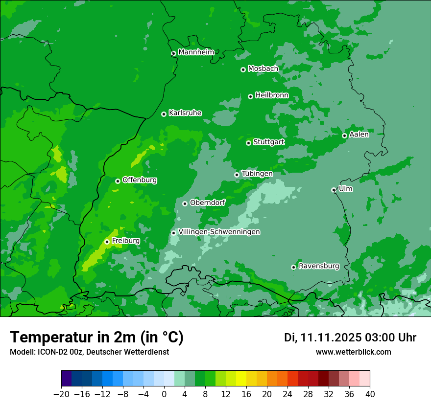 Modellkarten Temperatur